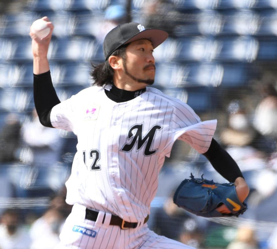 　先発の石川（撮影・佐藤厚）