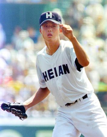 　平安高時代の川口知哉氏＝９７年８月２１日、甲子園