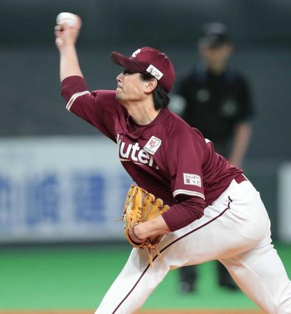 　先発で登板し、今季初勝利をあげた涌井（撮影・中島達哉）