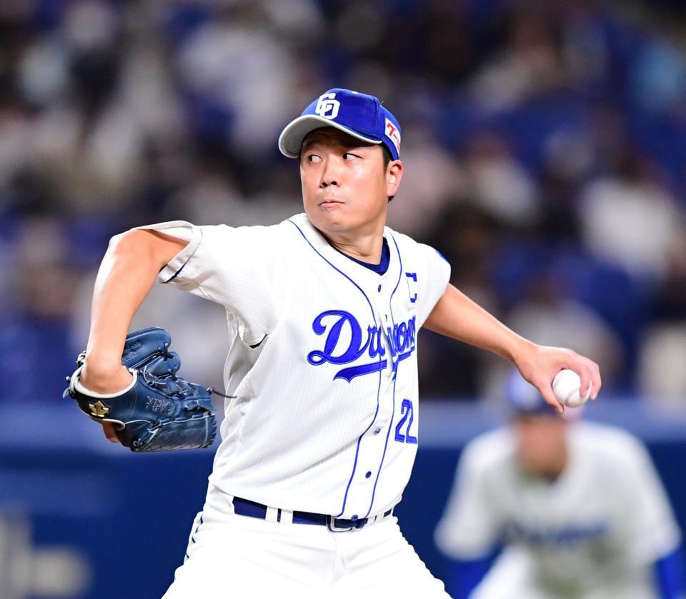 　先発し力投する大野雄（撮影・山口登）