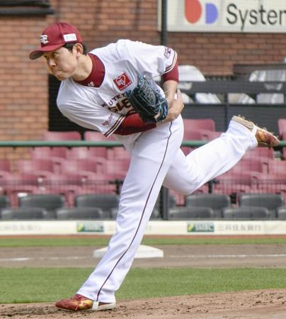 　シート打撃に登板した西口