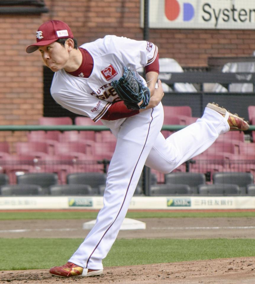 　シート打撃に登板した西口