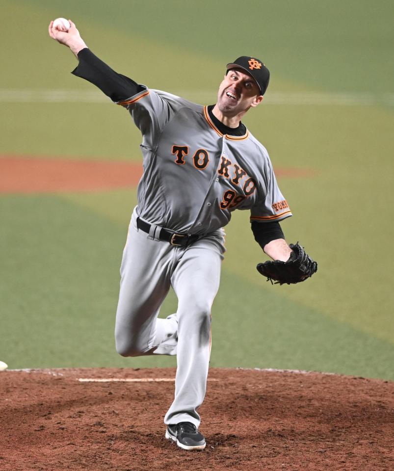 　中日打線を抑え、完封勝利したシューメーカー