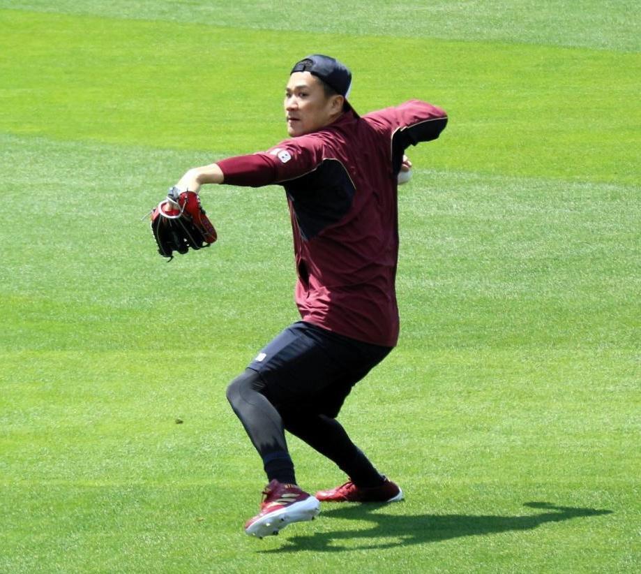 　３日の日本ハム戦へ向け調整を行う田中将