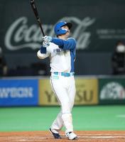 　４回、２打席連続本塁打を放った日本ハム・清宮（撮影・中島達哉）