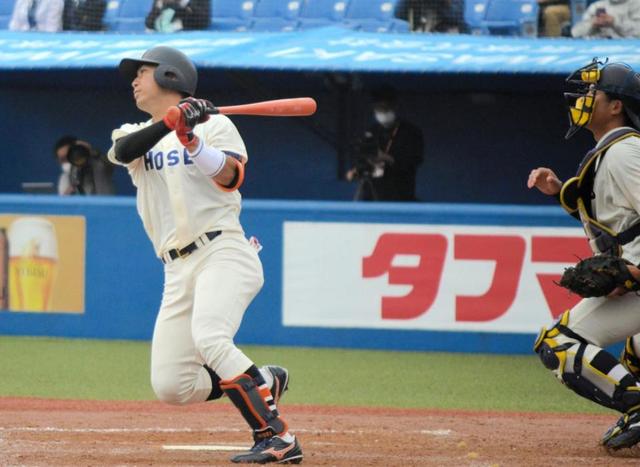 法大が先勝　プロ注目の斉藤「一振りで決められた」今季１号含む２安打２打点