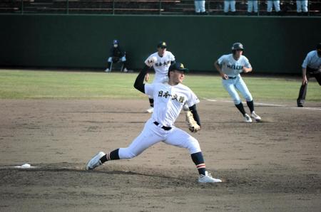 　今秋ドラフト候補に挙がる日本文理の田中