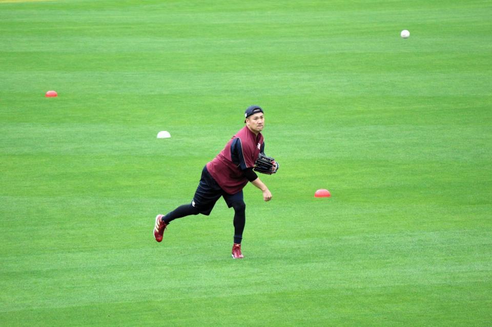 　２４日の阪神戦へ向け調整を行った田中将