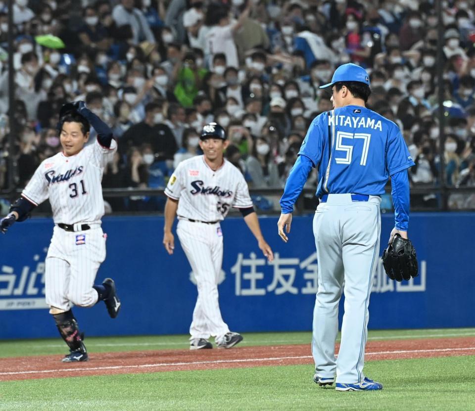 　二夜連続のサヨナラ被弾となった北山（撮影・高石航平）