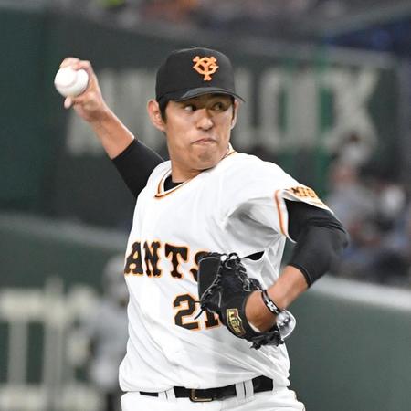 ５回途中から登板した井納（撮影・佐々木彰尚）