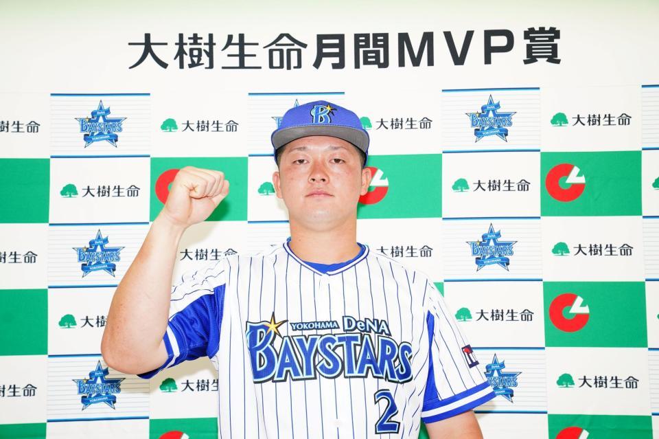 ５月度「大樹生命月間ＭＶＰ賞」を受賞した牧＝球団提供