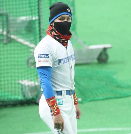 　練習を見守る新庄ビッグボス（撮影・中島達哉）