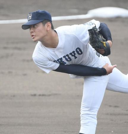 　先発し力投する関大北陽・池田幸汰（撮影・石井剣太郎）