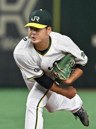 　ＮＴＴ西日本戦で好投したＪＲ東日本東北・竹本