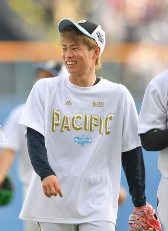 オールスター第２戦、練習に参加していたオリックス・山岡＝２７日