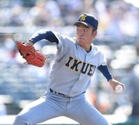 力投する仙台育英・古川翼（撮影・伊藤笙子）