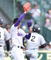 ２回、仙台育英・橋本航河に適時打を浴びた愛工大名電・有馬伽久（撮影・伊藤笙子）