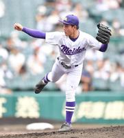 ２番手で登板した愛工大名電・岩瀬法樹（撮影・伊藤笙子）