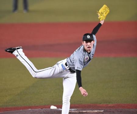 オリックス打線相手に躍動する佐々木朗（撮影・開出牧）