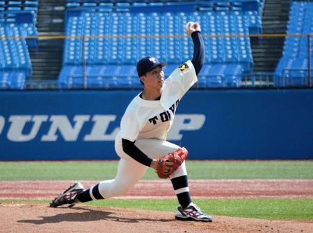 　５安打２失点で完投した東洋大・細野