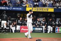 　１回、安田に適時打を放たれた山本（撮影・石井剣太郎）