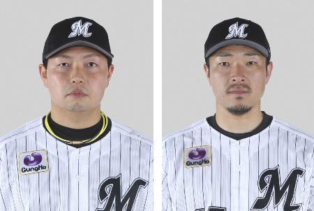 　ロッテの松永昂大投手、田中靖洋投手