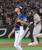 　３回、ソフトバンク・柳田に先制となる満塁本塁打を浴びた今井（撮影・北村雅宏）