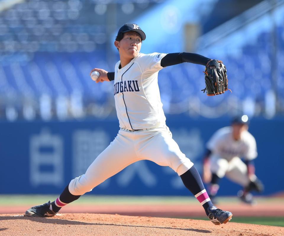 　先発した国学院大・田中千晴（撮影・堀内翔）
