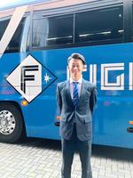 　北海道入りしたドラフト１位の矢沢（球団提供）