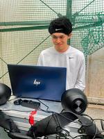 オンライン取材に対応する佐々木朗（球団提供）