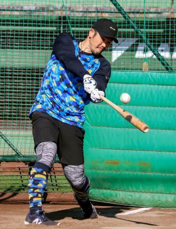 　打撃練習するオリックスのＴ-岡田＝ほっともっとフィールド神戸