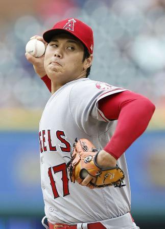 　米大リーグ、エンゼルスの大谷（共同）