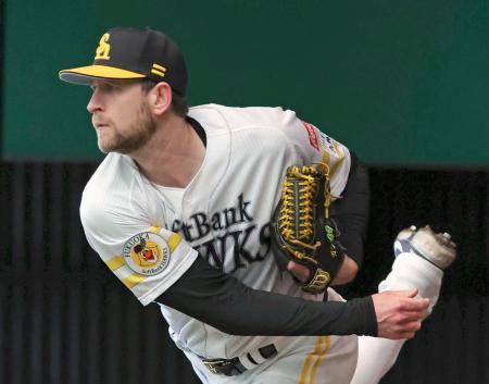 ソフトＢ、ガンケルが初ブルペン　新加入の先発候補