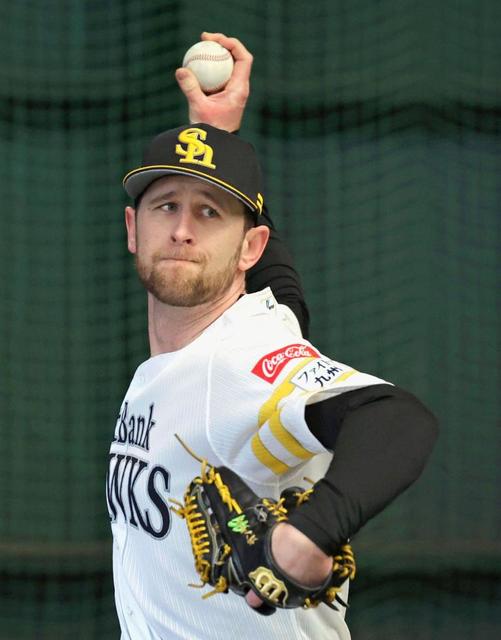 ソフトバンク・ガンケル　初ブルペンで２３球「投げていくうちに良くなってきた」