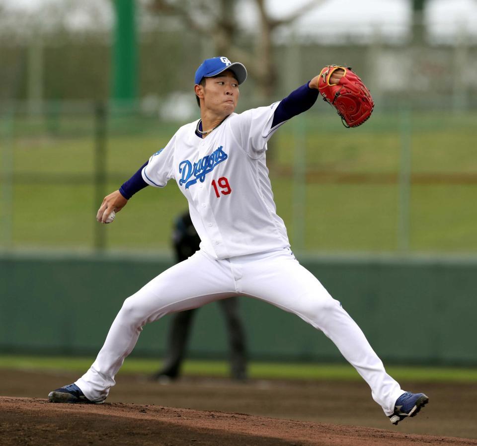 　サムスンとの練習試合に先発し、３回無失点と好投した高橋宏