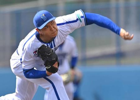 　ロッテとの練習試合に先発し、好投した笠原（撮影・西岡正）