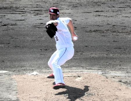 　実戦初登板した小孫