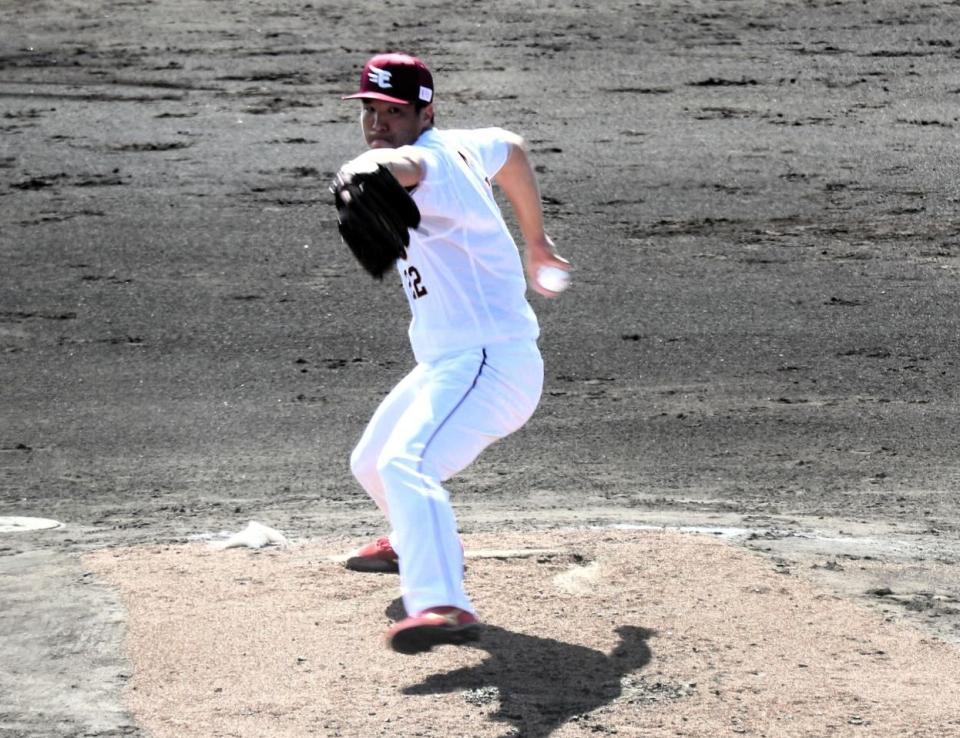 　実戦初登板した小孫