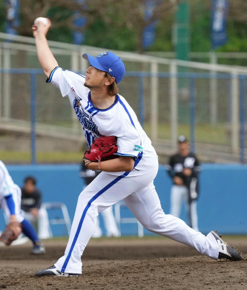 　ロッテとの練習試合で、難病手術後初の実戦登板するＤｅＮＡ・三嶋