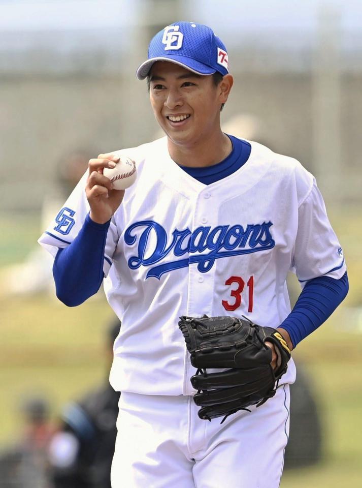 　広島戦に先発し、２回無失点の仲地