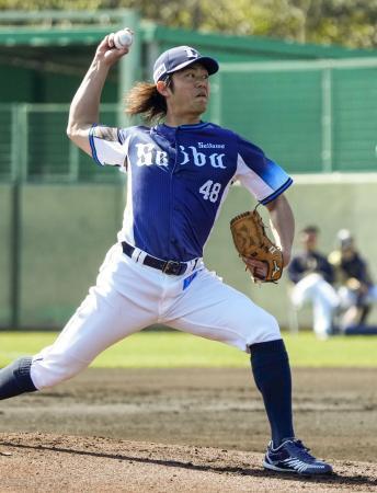 　オリックスとの練習試合に先発した西武・今井＝宮崎