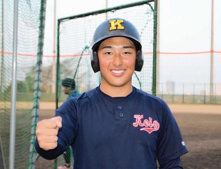 　センバツに向けて意気込む慶応・清原（撮影・森本夏未）