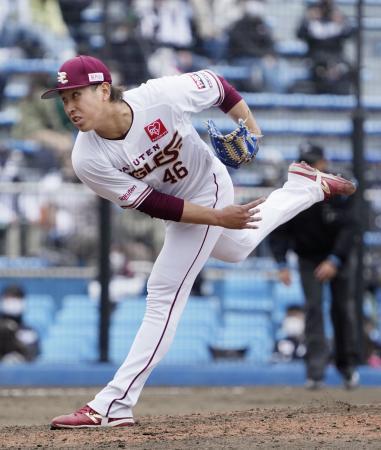 　５回から登板し、５回無失点の楽天・藤平＝静岡