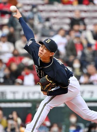 　広島戦に先発し、５回１失点と好投したオリックス・山岡＝マツダ