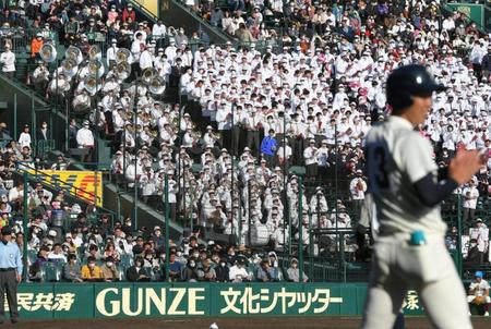 　大阪桐蔭ナインに声援を送る吹奏楽部（撮影・北村雅宏）