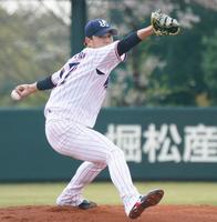 　ＷＢＣを終えてチームに合流してから初先発し、４回１失点の力投を見せた高橋（撮影・高石航平）