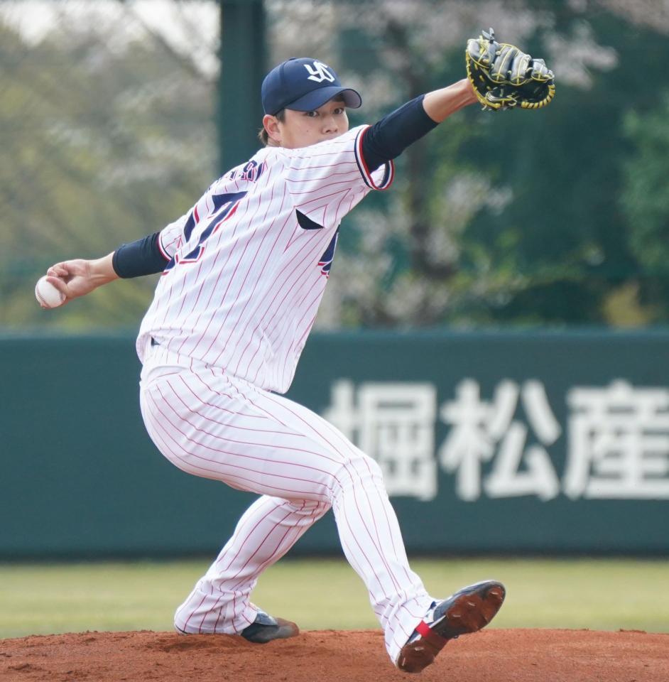 　ＷＢＣを終えてチームに合流してから初先発し、４回１失点の力投を見せた高橋（撮影・高石航平）