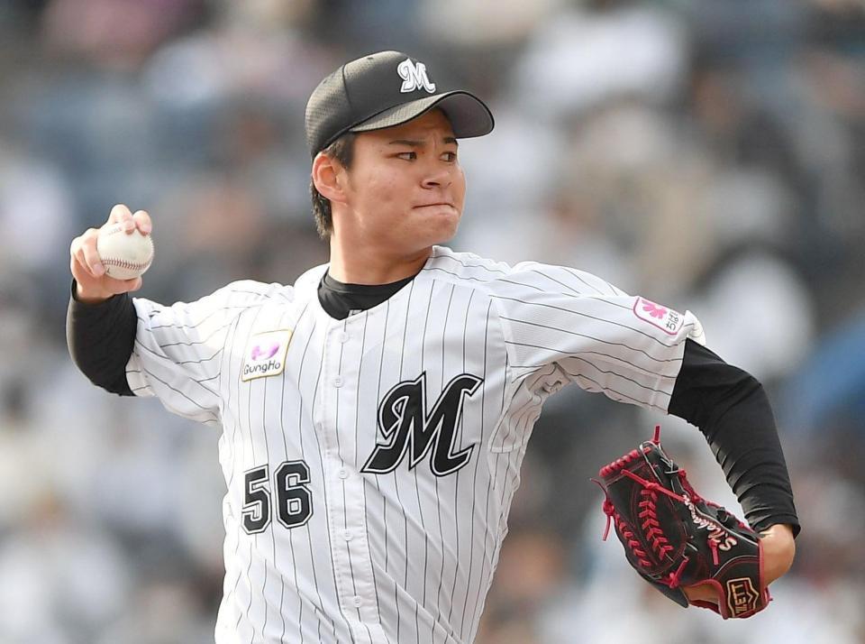 　７回から登板し１回１失点もプロ入り初勝利を挙げた中森（撮影・開出牧）