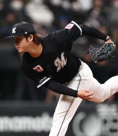 先発のロッテ・森（撮影・中島達哉）