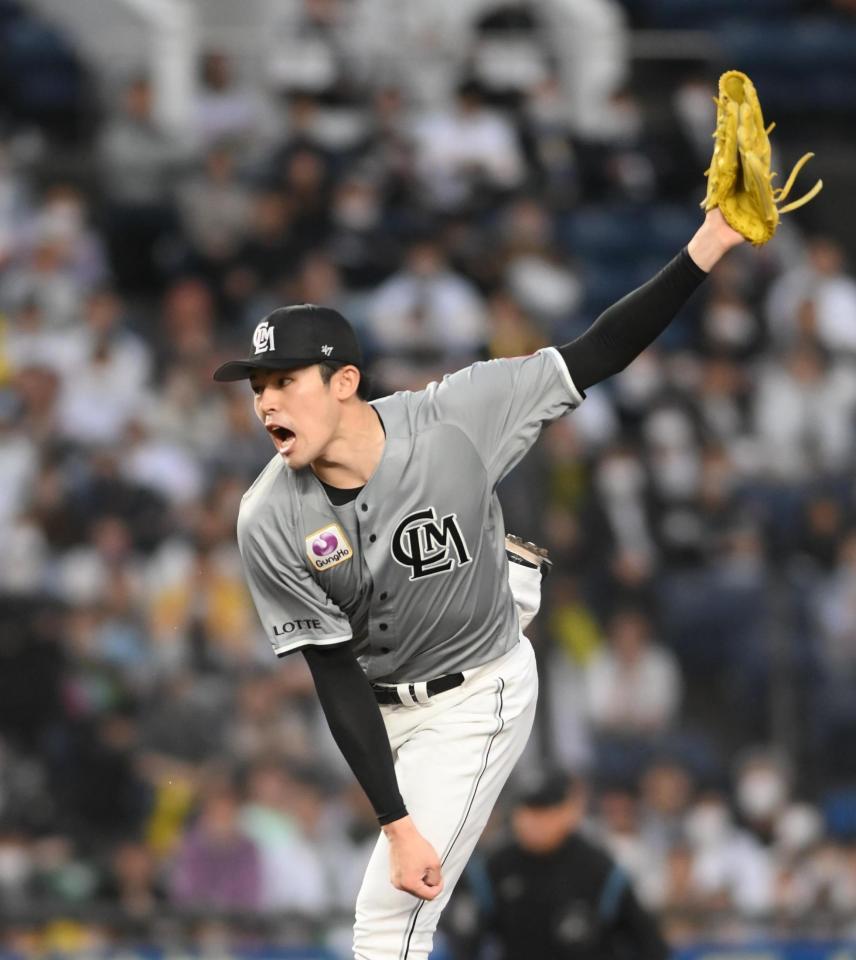 　ソフトバンク戦に先発した佐々木朗（撮影・堀内翔）